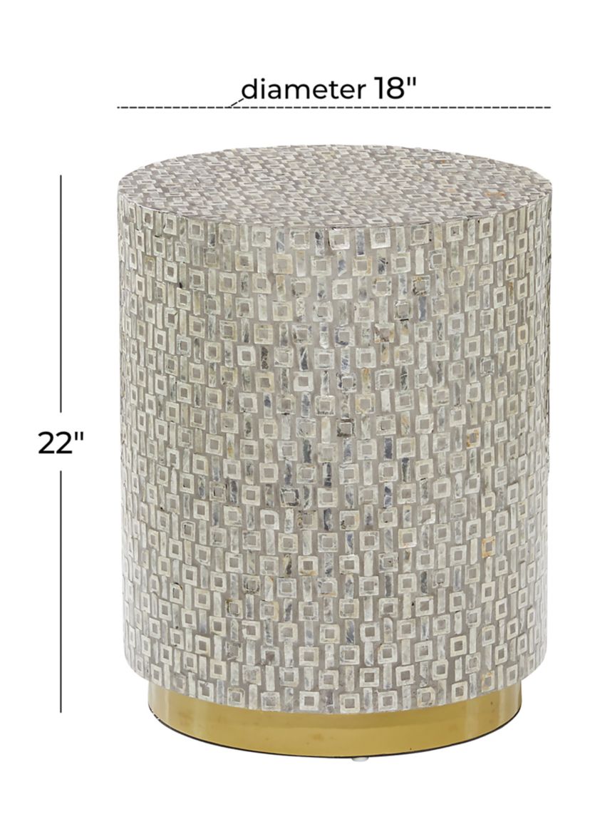 Contemporary Mother of Pearl Shell Accent Table