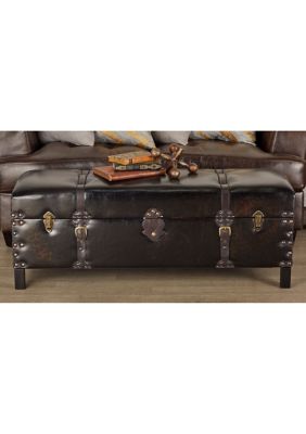 Traditional Faux Leather Storage Bench - Set of 3
