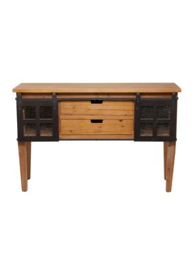 Industrial Wood Console Table