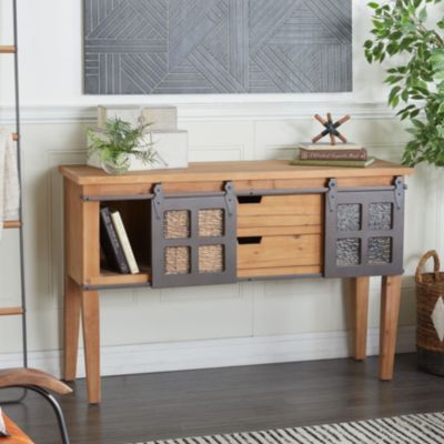 Industrial Wood Console Table