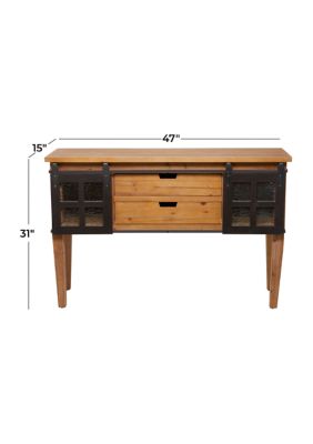 Industrial Wood Console Table