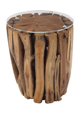 Rustic Teak Wood Accent Table