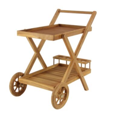 Traditional Teak Wood Bar Cart
