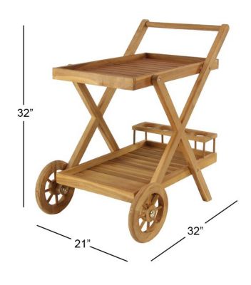 Traditional Teak Wood Bar Cart