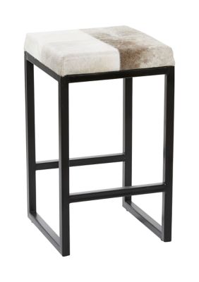 Industrial Leather Counter Stool
