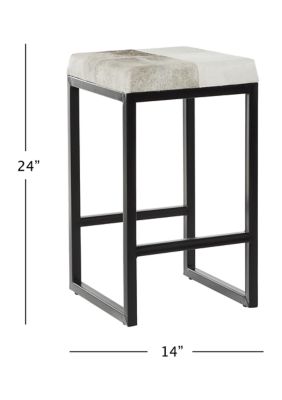 Industrial Leather Counter Stool