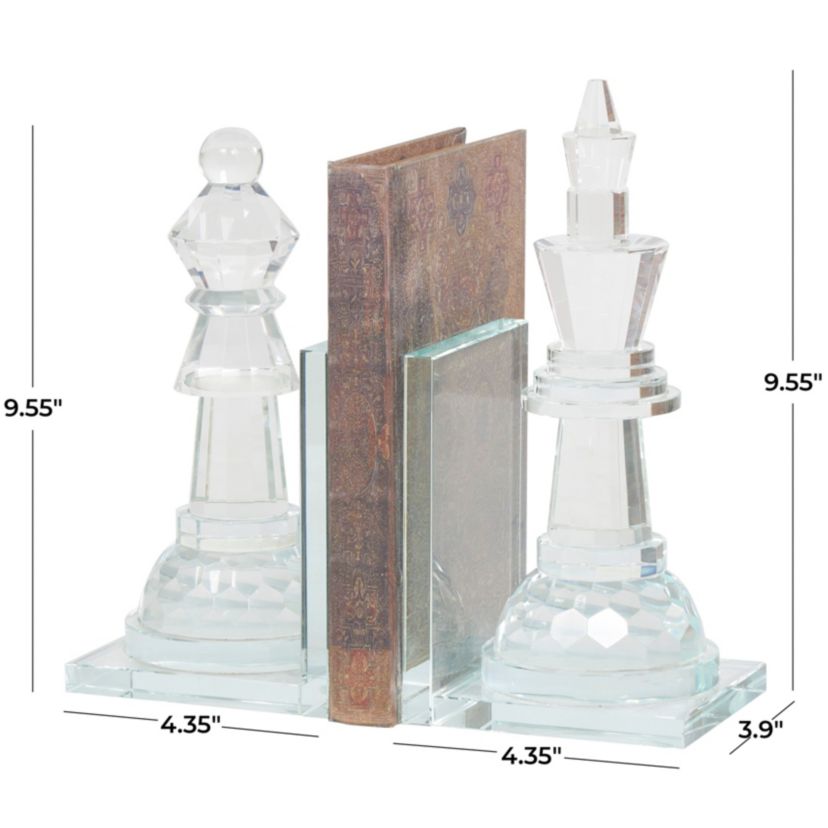 Contemporary Crystal Bookends - Set of 2