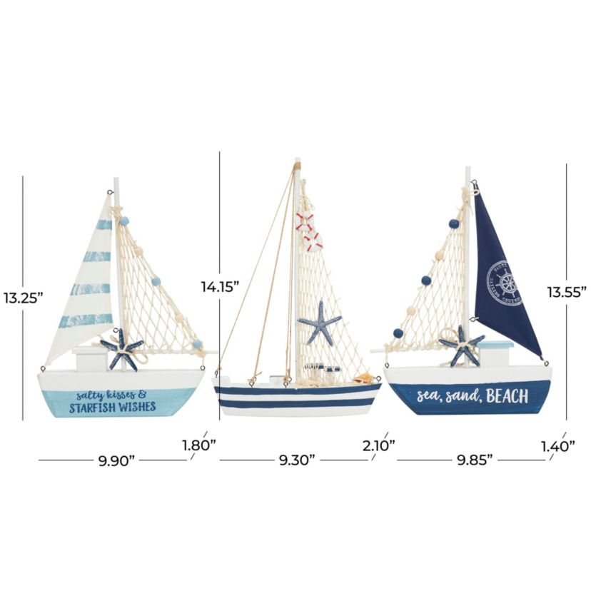 Coastal Resin Sculpture - Set of 3