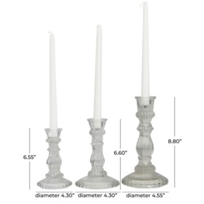 Modern Glass Candle Holder - Set of 3