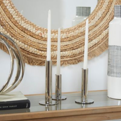 Contemporary Stainless Steel Candle Holder - Set of 3