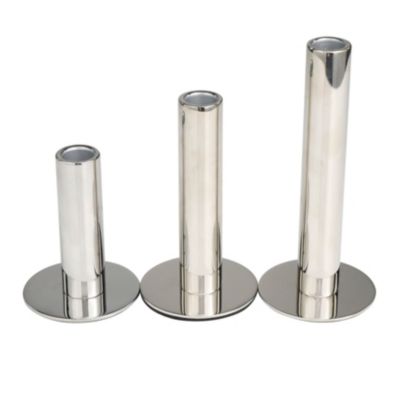 Contemporary Stainless Steel Candle Holder - Set of 3