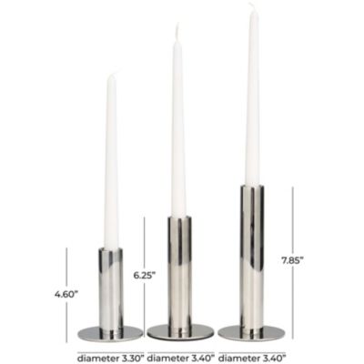 Contemporary Stainless Steel Candle Holder - Set of 3
