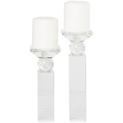 Contemporary Glass Candle Holder - Set of 2