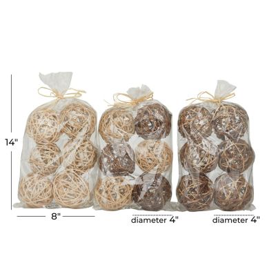 Traditional Dried Plant Orbs & Vase Filler - Set of 3