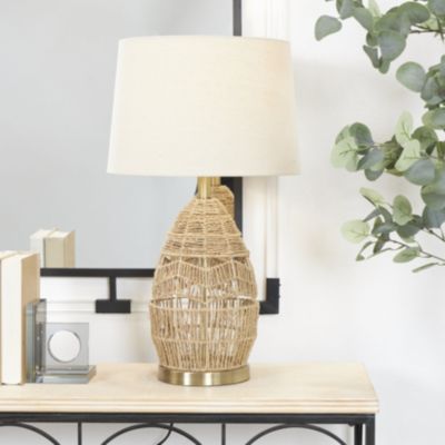 Bohemian Wicker Wood Table Lamp