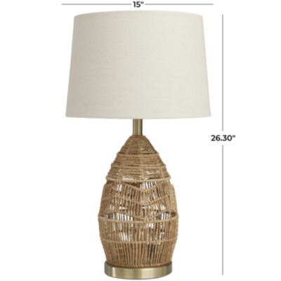 Bohemian Wicker Wood Table Lamp