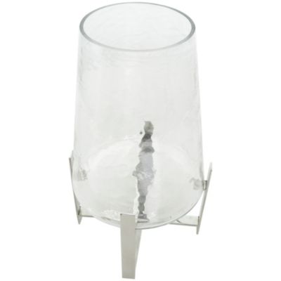 Contemporary Stainless Steel Metal Hurricane Lamp