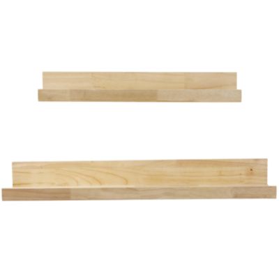 Monroe Lane Modern Wood Wall Shelf - Set of 2, Light Brown