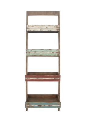 Kansas Jayhawks Farmhouse Wood Shelving Unit