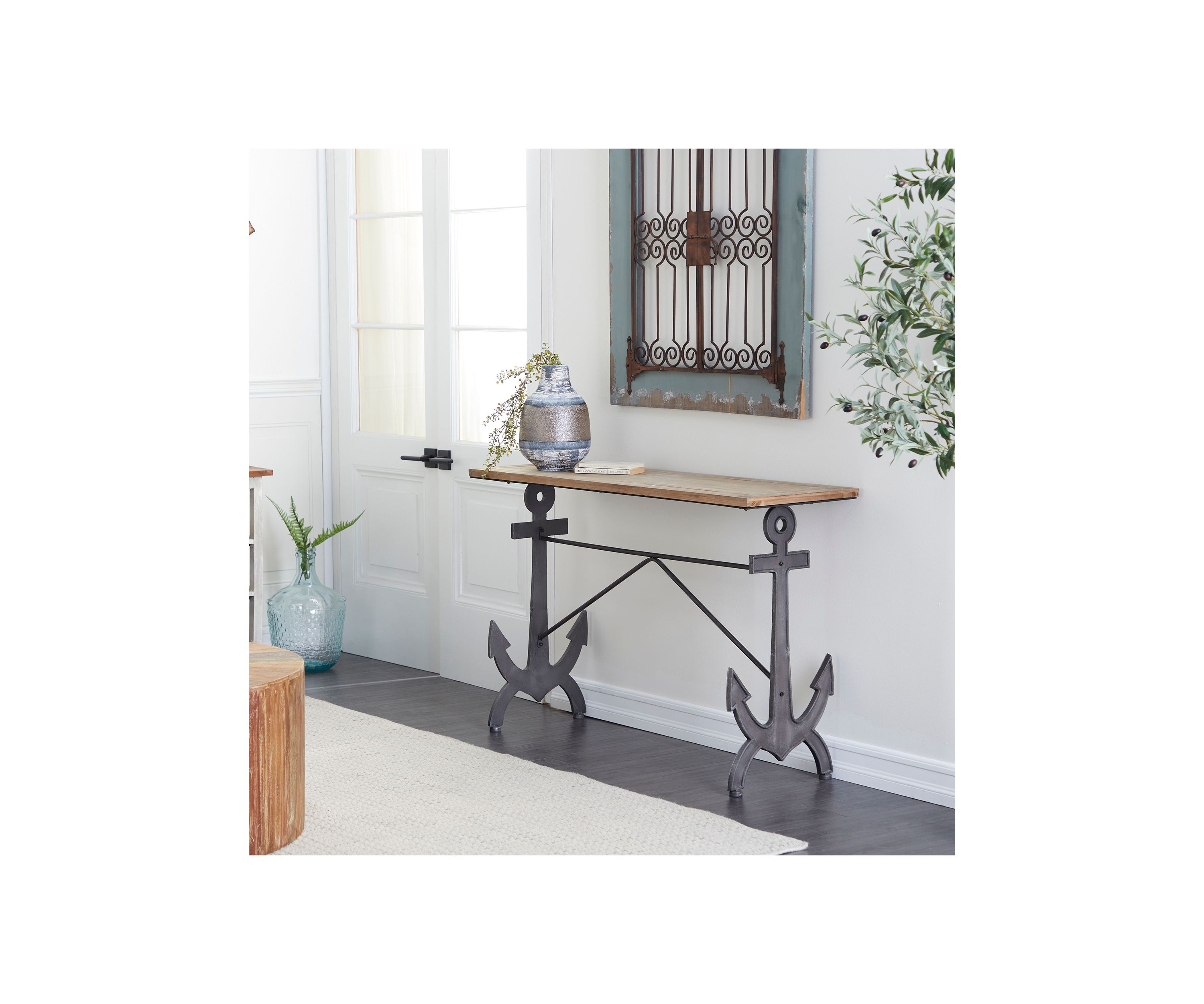 Coastal Metal Console Table
