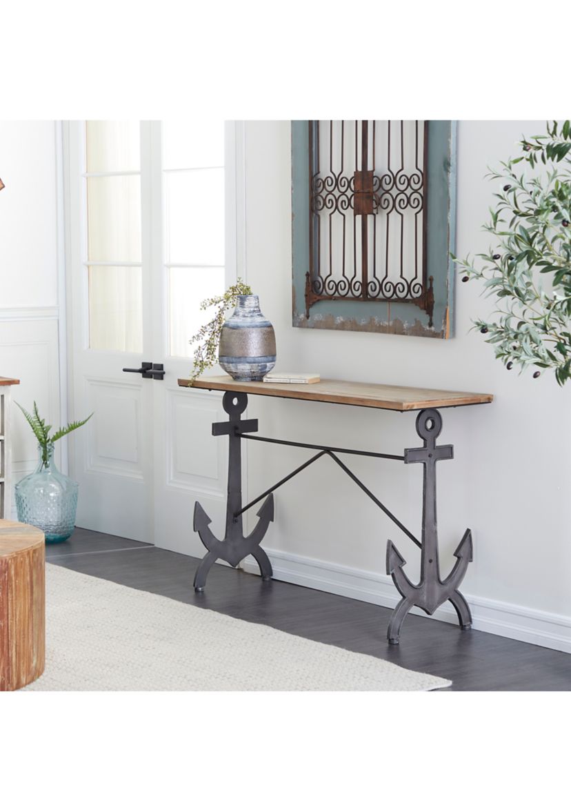 Coastal Metal Console Table