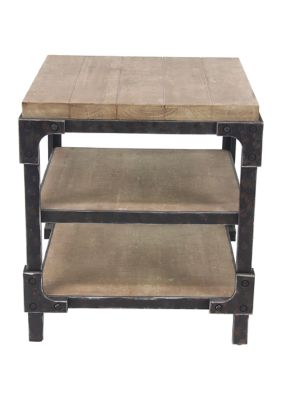 Industrial Wood Accent Table