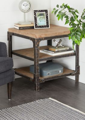 Industrial Wood Accent Table