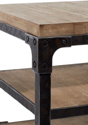 Industrial Wood Accent Table