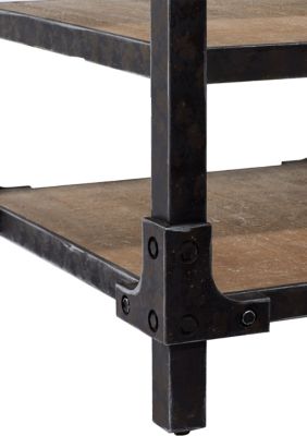 Industrial Wood Accent Table