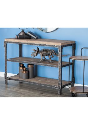 Industrial Wood Console Table