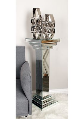 Glam Glass Pedestal Table