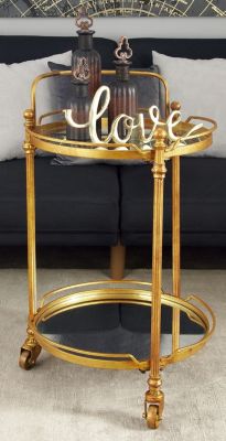 Traditional Metal Bar Cart