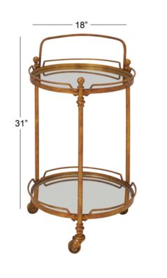 Traditional Metal Bar Cart