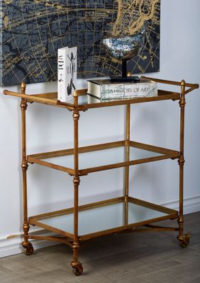 Traditional Metal Bar Cart