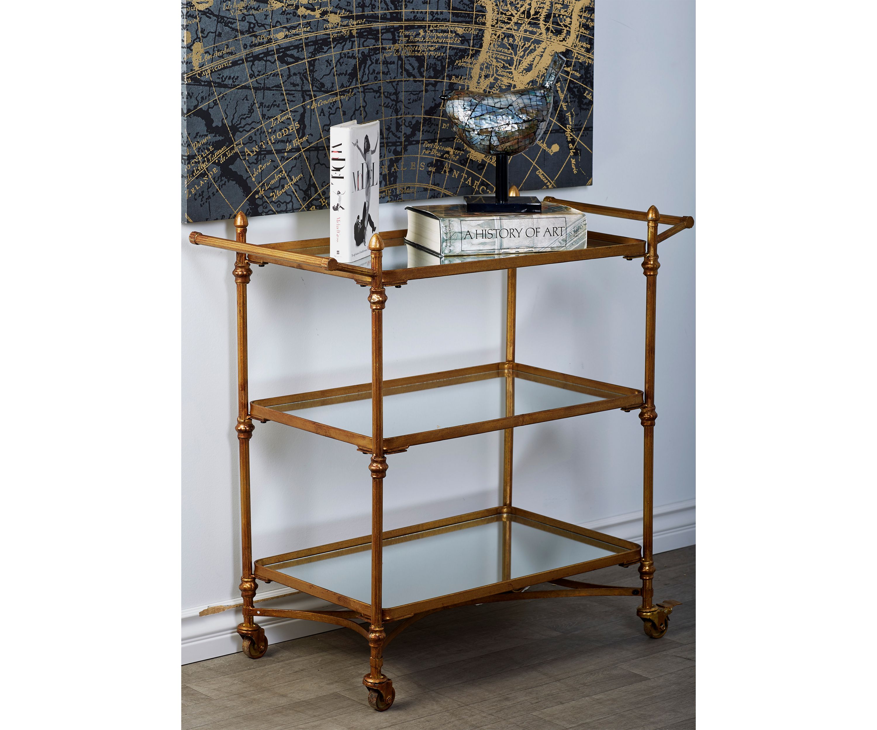 Traditional Metal Bar Cart