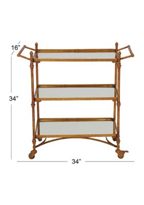 Traditional Metal Bar Cart