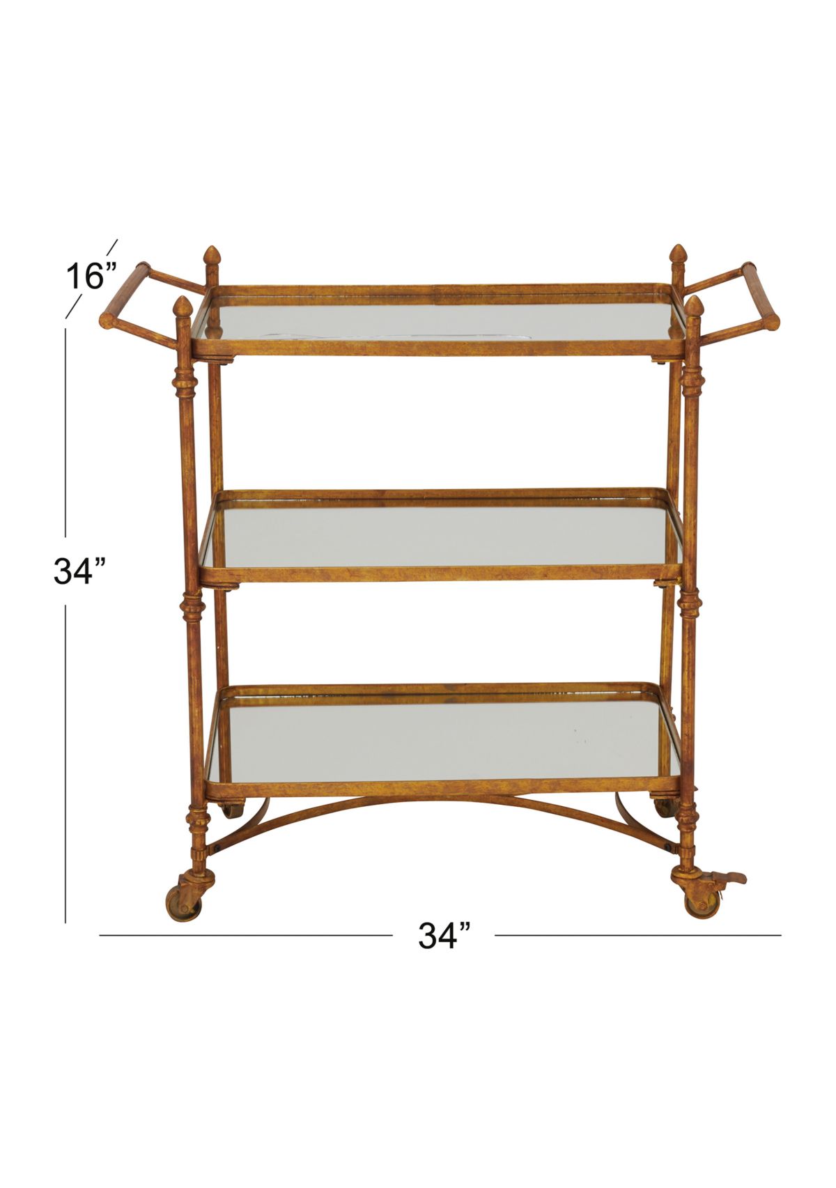 Traditional Metal Bar Cart