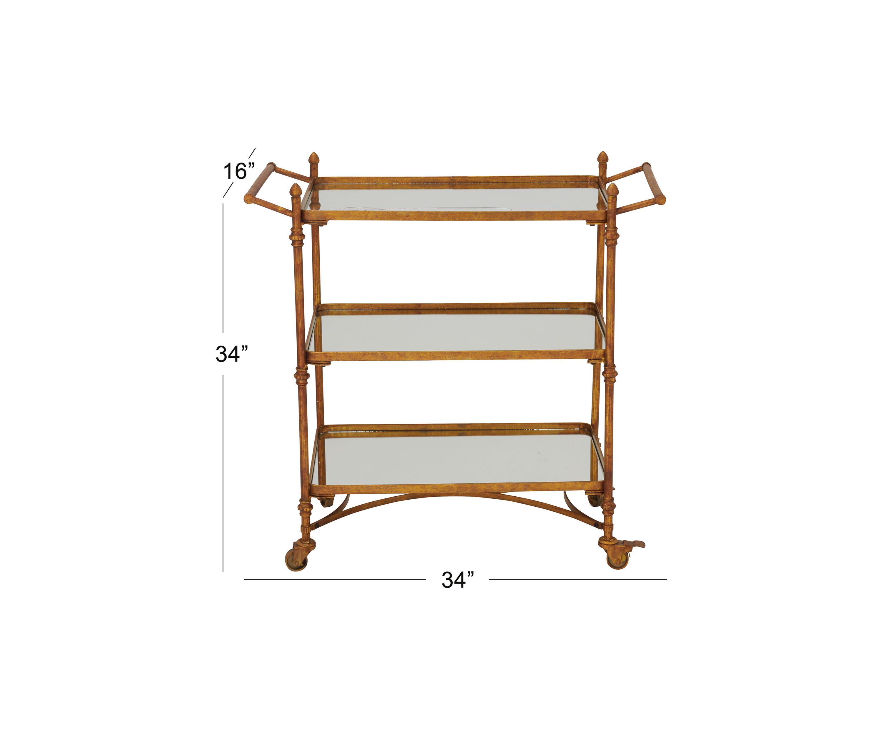 Traditional Metal Bar Cart