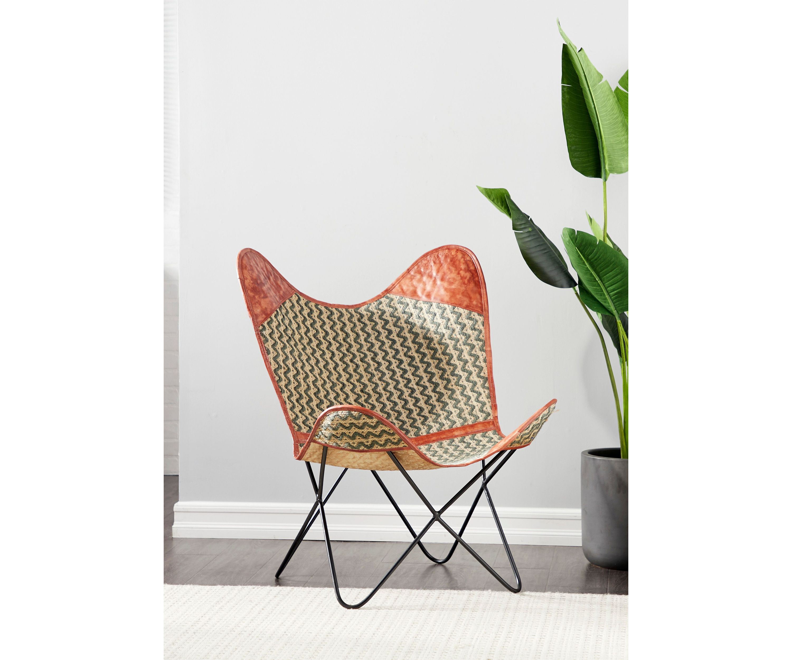 Rustic Canvas Butterfly Chair