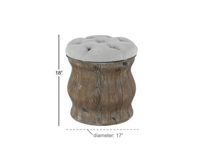 Rustic Wood Storage Stool