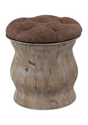 Rustic Wood Storage Stool