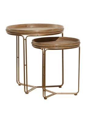 Contemporary Wooden Accent Table - Set of 2