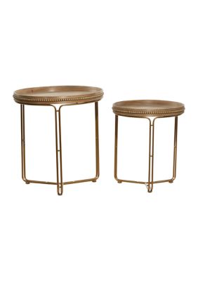 Contemporary Wooden Accent Table - Set of 2