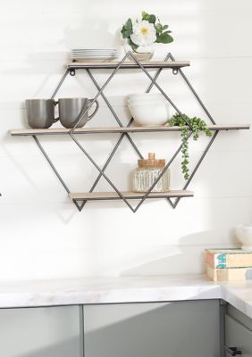 Monroe Lane Contemporary Wood Wall Shelf, Brown