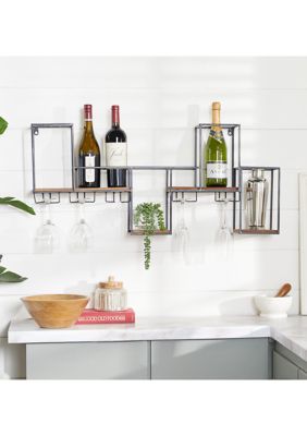 Contemporary Metal Wall Wine Rack