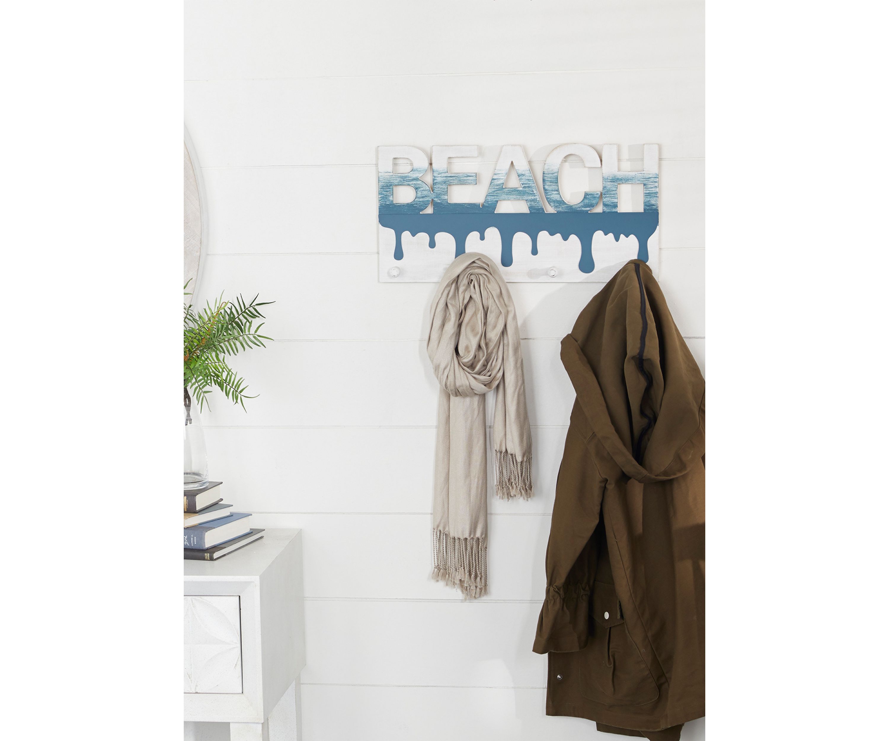 Blue Wood Coastal Wall Hook