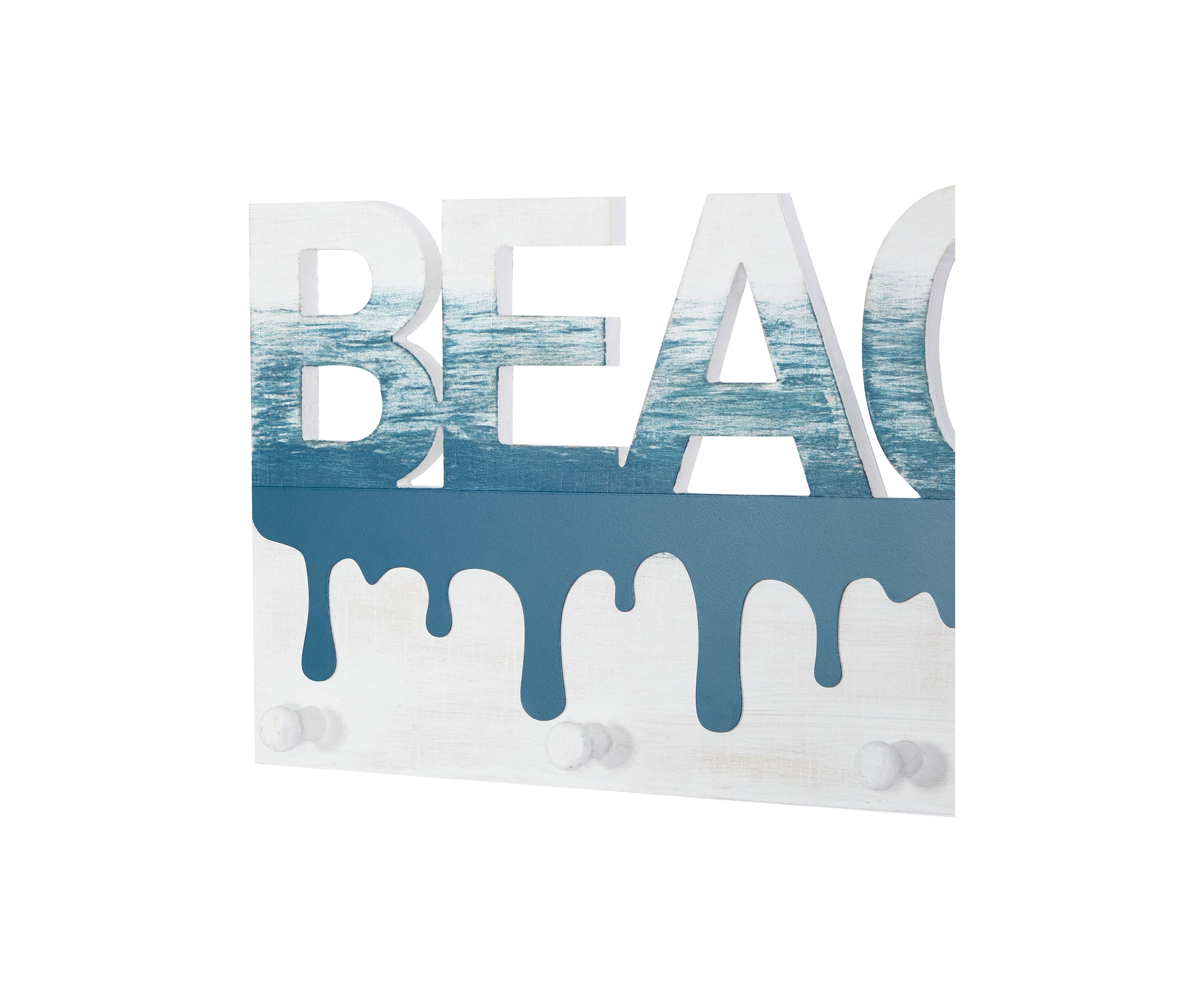 Blue Wood Coastal Wall Hook
