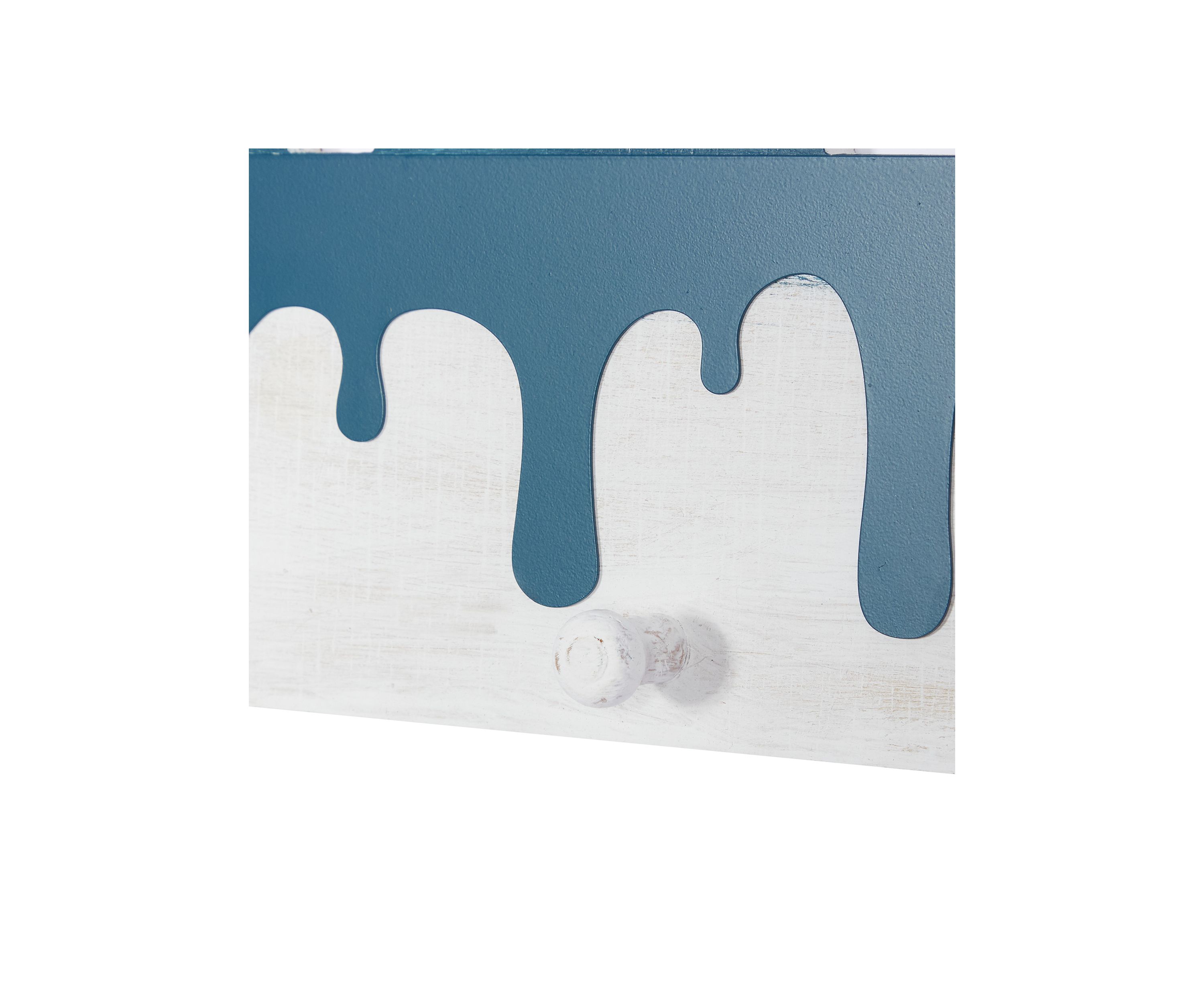 Blue Wood Coastal Wall Hook