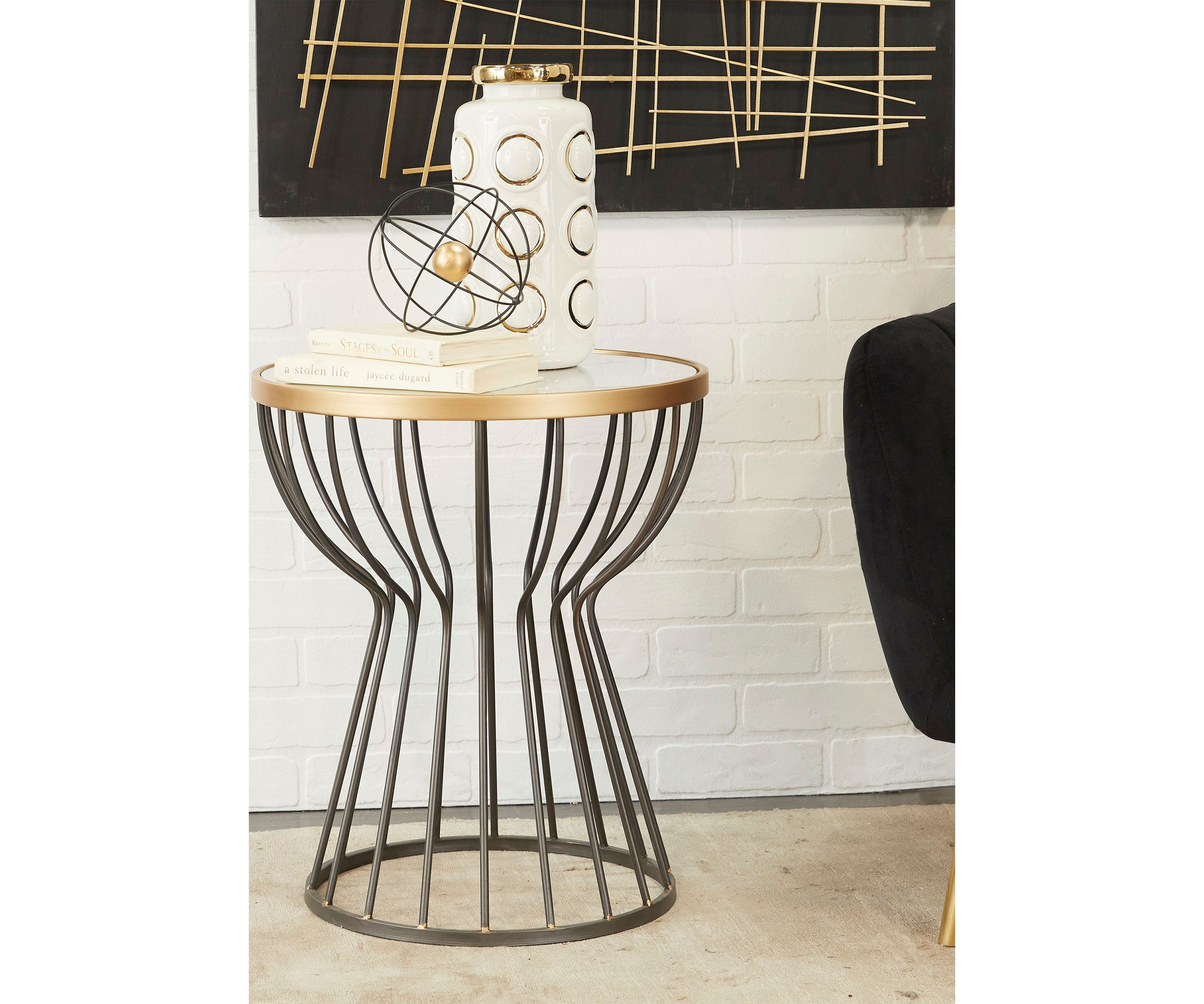 Contemporary Metal Accent Table