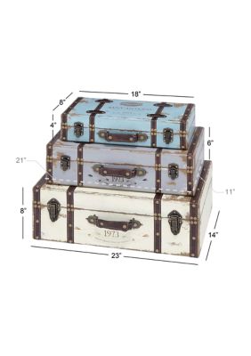 Farmhouse Wooden Trunk - Set of 3